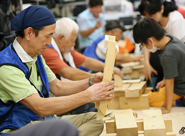 住エリアの建築大工ブース