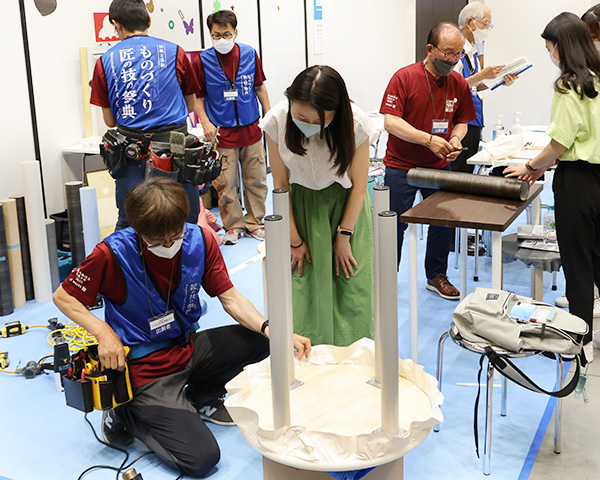 壁装施工、鉄筋施工の実演