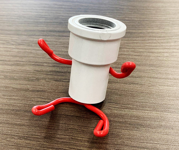 水道用パーツでつくる「たまねじくん」