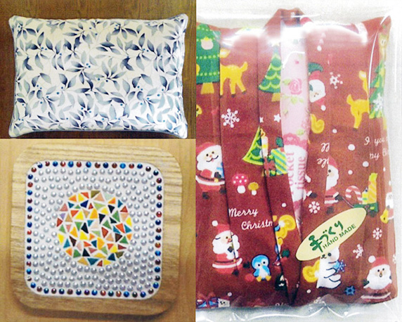 >Mosaic coaster/Pillow production/Pocket tissue case